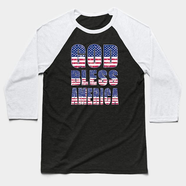 God bless America Baseball T-Shirt by LebensART